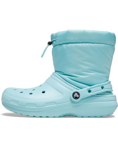 Crocs™ Classic Lined Neo Puff Fuzzy Winter Boots Snow - Blue