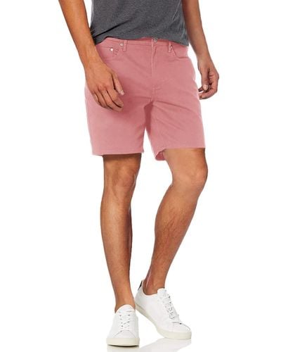 Amazon Essentials Pantalón Corto Ajustado en Tejido elástico con 5 Bolsillos y Entrepierna de 17,8 cm Hombre - Rosa