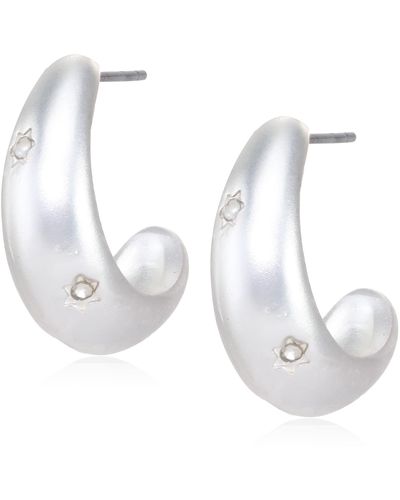 Lucky Brand Silver Hoop Earrings,silver,one Size - Metallic