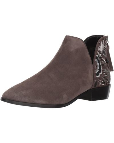 Kenneth Cole Reaction Loop Here We Go Ankle Bootie With Embellished Heel - Brown