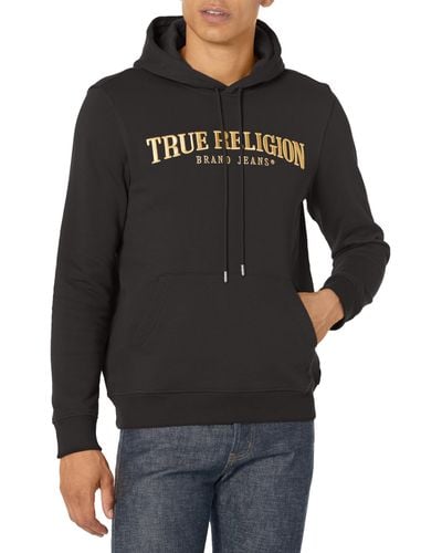 True Religion Brand Jeans Antique Zip Up Logo Hoody - Black