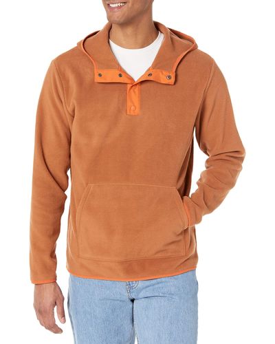 Amazon Essentials Snap-front Hooded Polar Fleece Jacket - Orange