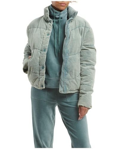 Splendid Milla Cord Long Sleeve Puffer Jacket - Blue