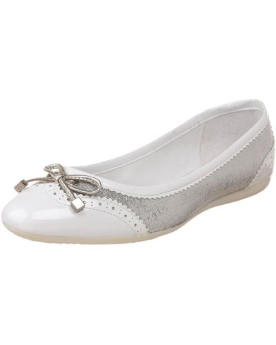 Geox Donna Lola Ballet Flat,silver,42 Eu / 11 B(m) Us - White