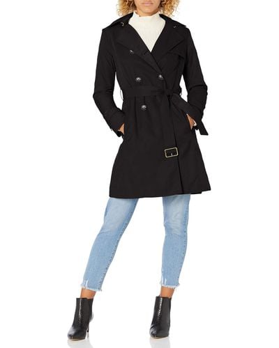 Cole Haan Classic Belted Trench Coat - Black