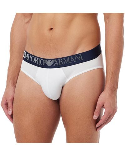 Emporio Armani Underwear Brief Rubber Pixel Logo Caleçons - Bleu