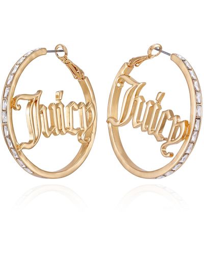 Juicy Couture Goldtone Juicy Hoop Earrings For - Metallic