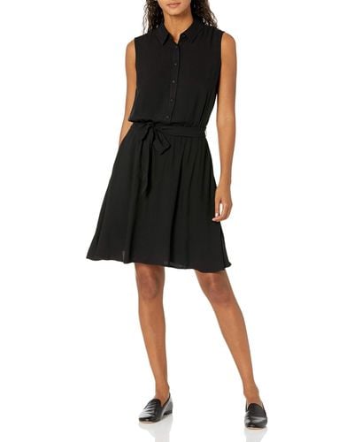 Amazon Essentials Sleeveless Woven Shift Dress - Black