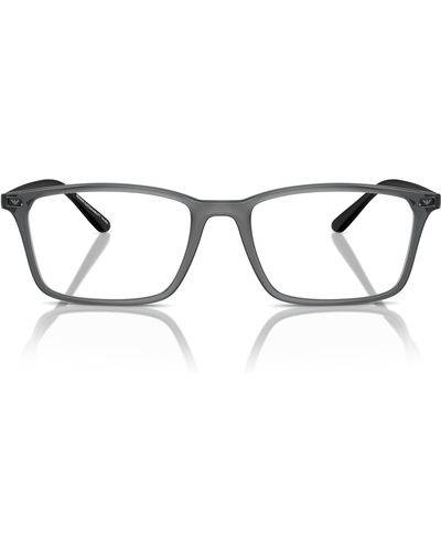 Emporio Armani Ea3237f Low Bridge Fit Rectangular Prescription Eyewear Frames - Black