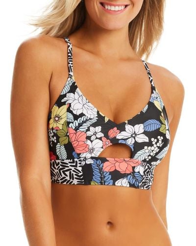 Jessica Simpson Standard Adjustable Cropped Cami Bikini Top Separates - Multicolor