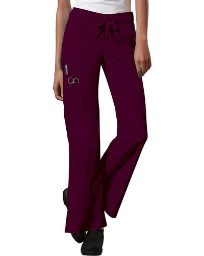 CHEROKEE Workwear Womens Workwear Core Stretch Jr. Fit Low-rise Cargo Medical Scrubs Pants - Purple