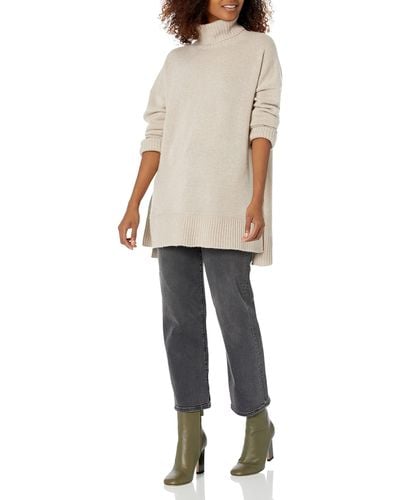 Pendleton Oversized Cashmere Blend Turtleneck Sweater - Natural