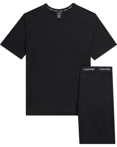 Calvin Klein Cotton Stretch Lounge Sleep Short Set - Black
