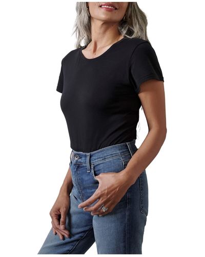 Splendid Abbie Short Sleeve Crewneck Shirt - Black