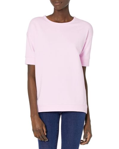 Daily Ritual Terry Cotton And Modal Slouchy Short-sleeve Sweatshirt - Pink