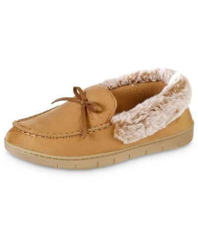 Isotoner Recycled Microsuede Rae Moccasin Slip On Slipper - Brown