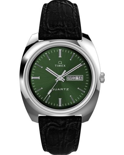 Timex Analog Quarz Uhr mit Leder Armband TW2W44700ZV - Grün