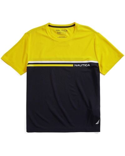 Nautica Mens Navtech Colorblock Tee T Shirt - Yellow