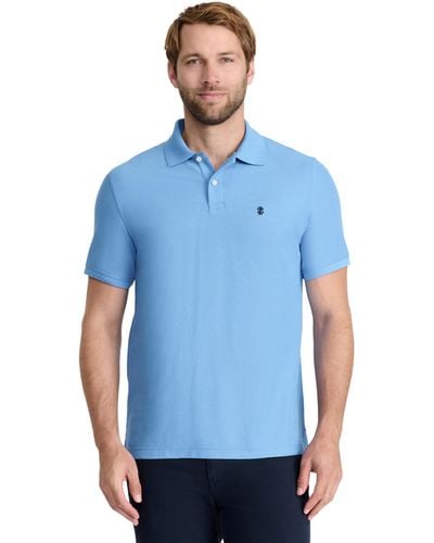 Izod Classic Fit Advantage Performance Short Sleeve Polo Shirt - Blue