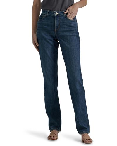 Lee Jeans Womens Classic Fit Monroe Straight-leg Jeans - Blue
