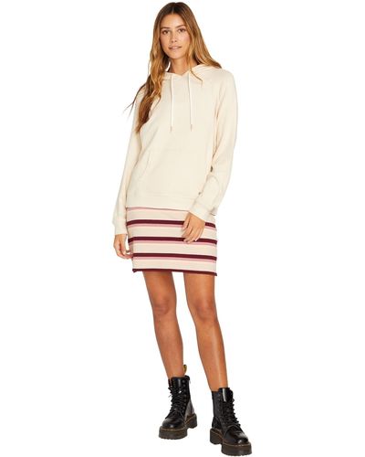 Volcom Lived In Lounge Hooded Fleece Pullover Sweatshirt - White
