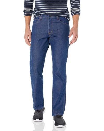 Dickies Mens Regular Fit Straight Carpenter Jeans Work Utility Pants - Blue