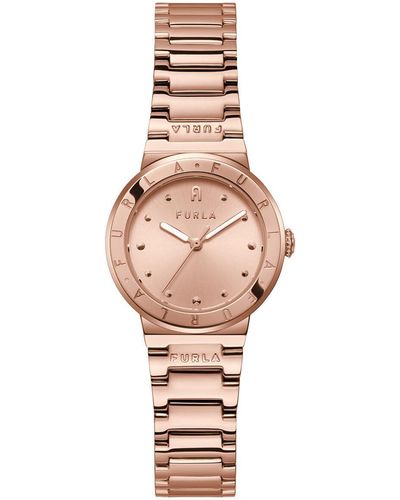 Furla Tortona Rose Gold Tone Stainless Steel Bracelet Watch - Pink