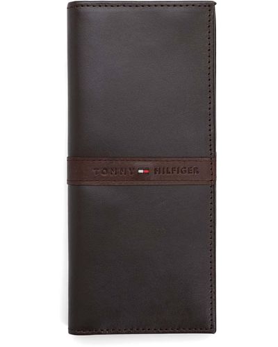 Tommy Hilfiger Leather Secretary Wallet - Gray