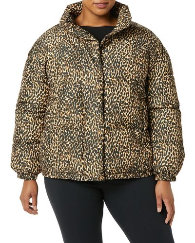 Amazon Essentials Daily Ritual Plus Size Relaxed-fit Mock-neck Short Puffer Jacket - Brown