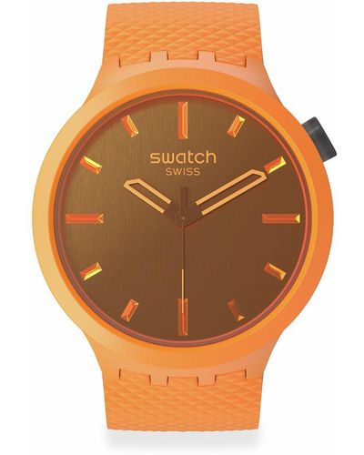 Swatch Casual Orange Watch Bio-sourced Material Quartz Crushing Orange