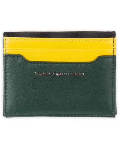 Tommy Hilfiger Leather Slim Front Pocket Wallet - Yellow