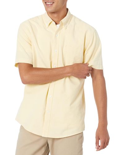 Amazon Essentials Regular-fit Short-sleeve Pocket Oxford Shirt - Natural
