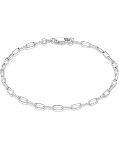 Amazon Essentials Sterling Silver Plated Paperclip Chain Bracelet 7.5" - Metallic