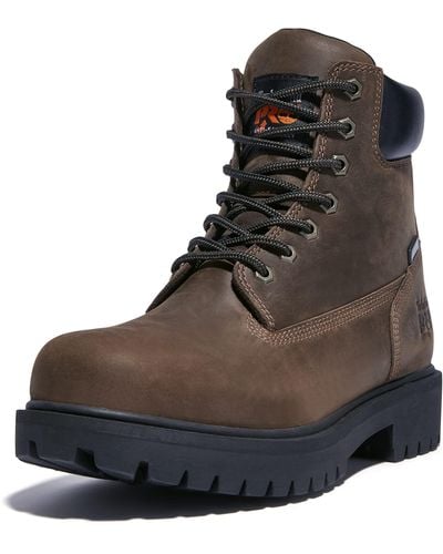 Timberland Mens Direct Attach 6 Inch Steel Safety Toe Waterproof Insulated Work Boot - Brown