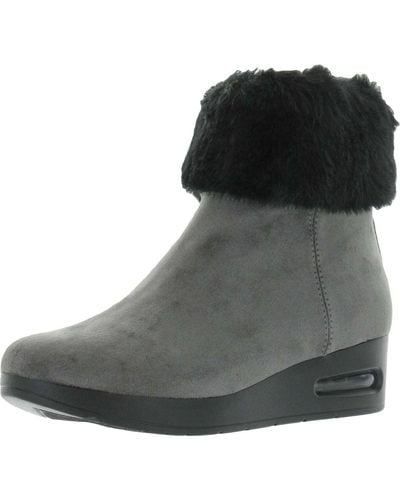 DKNY Wedge Heel Ankle Boot - Black
