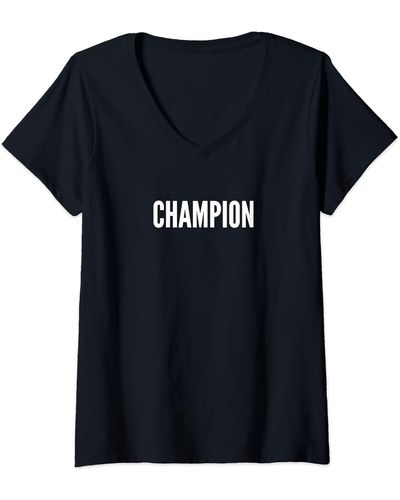 Champion S V-neck T-shirt - Black