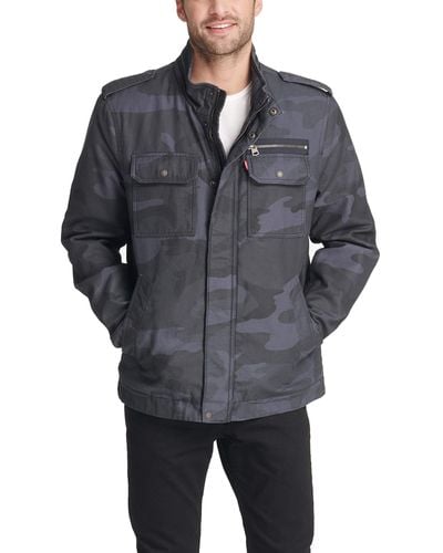 Levi's Washed Cotton Two Pocket Military Jacket - Gray