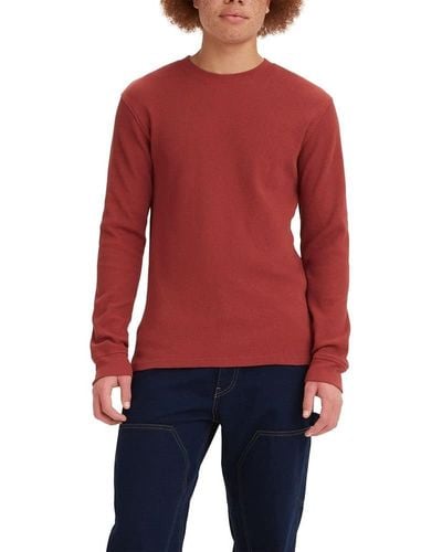 Levi's Long Sleeve Relaxed Thermal, - Red