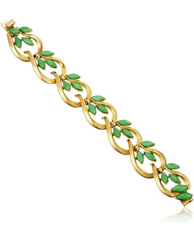 Ben-Amun Garden Escape Marquise Glass Stones Gold Link Bracelet - Yellow