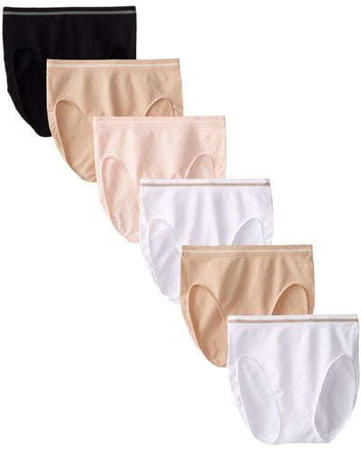 Company Ellen Tracy Women's Underwear Ultra Soft Seamless Floral Stripe Hi  Cut Brief Panties 3-Pack Multipack - Medium Black at  Women's  Clothing store