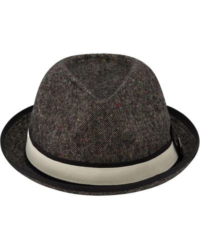 True Religion , Wide Brim Fedora Fashion Hat, Gray, Small/medium - Black