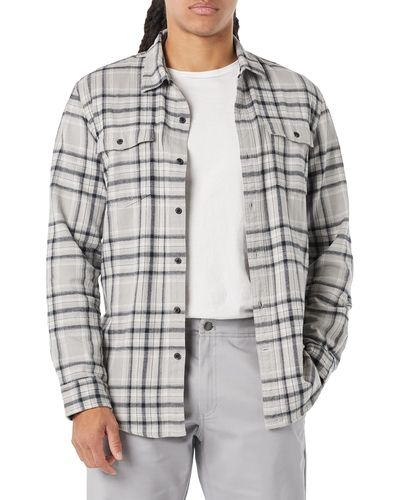 Amazon Essentials Slim-fit Long-sleeve Two-pocket Flannel Shirt - Gray