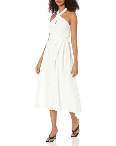 Anne Klein O-ring Halter Dress - White