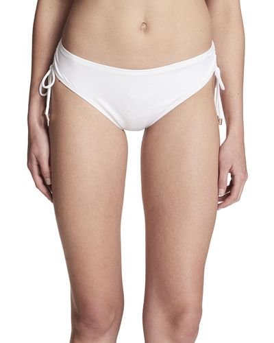 Calvin Klein Side Shirred Bikini Swimsuit Bottom - White