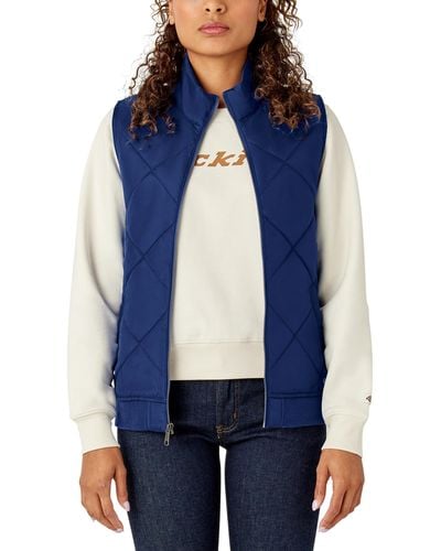 Dickies Plus Size Quilted Vest - Blue