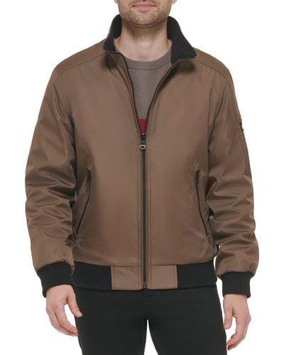 Calvin Klein Water And Wind Resistant Rip Stop Bomber Jacket - Multicolor