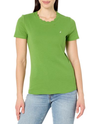 Nautica Solid Short Sleeve Crew Neckline T-shirt - Green