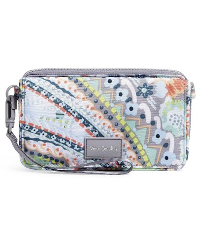 Vera Bradley Recycled Lighten Up Reactive Compact Crossbody Purse With Rfid Protection - Blue