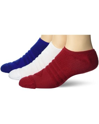 Sperry Top-Sider Reverse Terry Liner Socks-3 Pair Pack-cushioned Comfort - Red