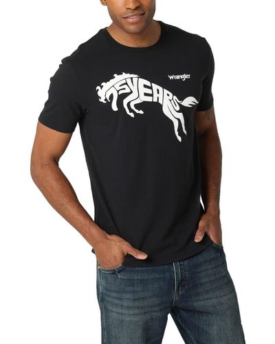 Wrangler Mens 75th Anniversary T-shirt T Shirt - Black